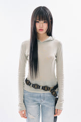 ノア シースルー フーデッド Tシャツ