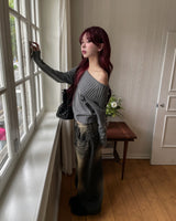 [wool43%] デイズフォールドオフショルダーニット