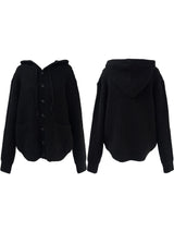 pocket waffle hood cardigan (unisex)