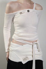 ODE DUAL BUTTON HALTER LONGSLEEVE