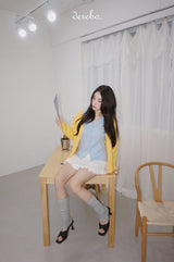yellow wool lovely long-sleeved cardigan