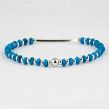 SVB-229 An Yujin wearing Silver Bar Turquoise Unisex Simple Daily Couple Bracelet