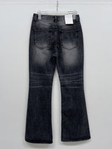 [unisex] 641キャットウォッシュ加工ブーツカットデニムパンツ