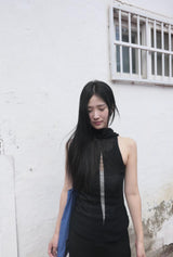 bebe halter knit (black)
