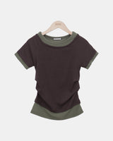 ポソンコントラストシャーリング半袖Tシャツ