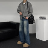 ALL MUSH Pockets Wool Knitwear Zip-Up (4 colors)