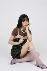 DOT COMBI MINI DRESS