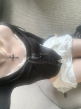 Furreni Lace Strap Top (Black)