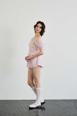 MINI HEART BALLOON SKIRT PANTS / WHITE