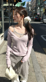 薄手フラワースクエアスリーブレストップス