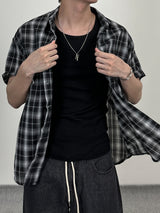 Linen check half shirts