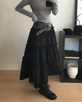 [MADE] Whisper, frill long skirt