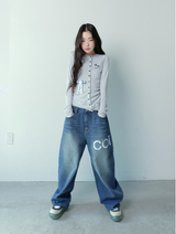 NOKIN SIDE DIRTY LOGO DENIM BANDING PANTS UNISEX