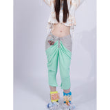 light green pleated pants