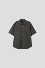 チェストジップ半袖シャツ (3 Colors)