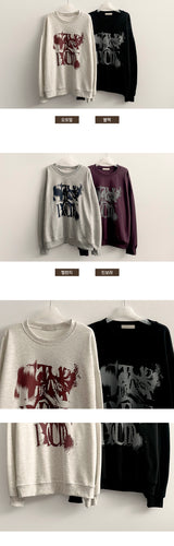 Sherin Painting Lettering Boxy Sweatshirt