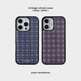 vintage check case (blue, pink)