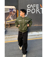 Garment Washing MA-1 Crop Flight Jumper