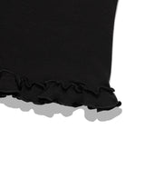 ST FRILL CONTRAST SLEEVELESS(BLACK)
