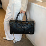 [Unisex] Stud Leather Cross Motor Bag