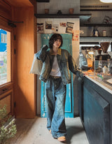 French Golden Work Denim Jacket