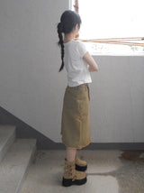 vintage yellow denim skirt