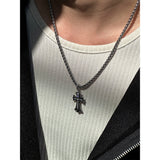 [SURGICAL STEEL] リバースキュービッククロスネックレス