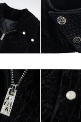 Velvet Croc Panel Jacket