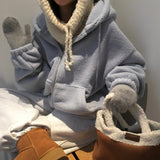 [BELLIDE MADE] Puppy, two-way bore fleece zip-up hoodie