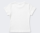 ストレッチコットンスリムショートスリーブTシャツロマンティック ホワイト