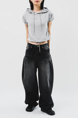 (W) Puff Shirring Hoodie (2color)