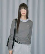 Out Pocket Henleyneck Hood Long Sleeve - GREY