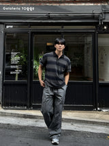 Peak stripe collar t-shirt