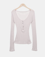 Echoes Button Long-Sleeve T-Shirt