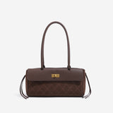 Vintage Jacquard Flap Baguette Shoulder Bag