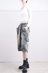 (Unisex)MARE ハーフダメージデニムパンツ