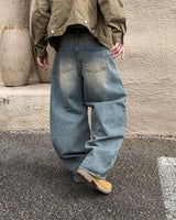 ロイディストレストワイドデニムパンツ