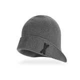 VA Patch Wide Brim Knit Bucket Hat / Gray