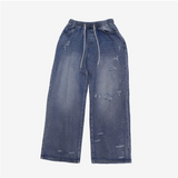 (Unisex) Parchment with open back denim pants