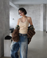 [UNISEX] Vintage washed low wide jeans