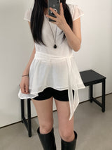 Yuria Chiffon Cap Sleeve Blouse