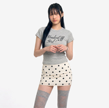 ストレッチコットンスリムショートスリーブTシャツロマンティック メランジ