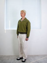 26ss wide double pleats chino pants 3color