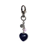 heart gemstone keyring (navy)