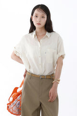 SUMMER ROLL-UP SHIRT_SAND BEIGE