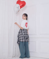 UNISEX ハートプリントT ホワイト