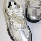 【MADE】リッチフラワーシューチャーム (silver, 1pcs)