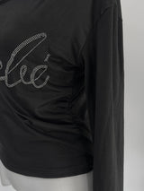 キュービックレタリングオフショルダーTシャツ