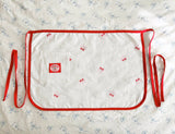 Cherry embroidery apron double-layer fabric red point