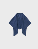 KNIT TRIANGLE SCARF (BLUE)